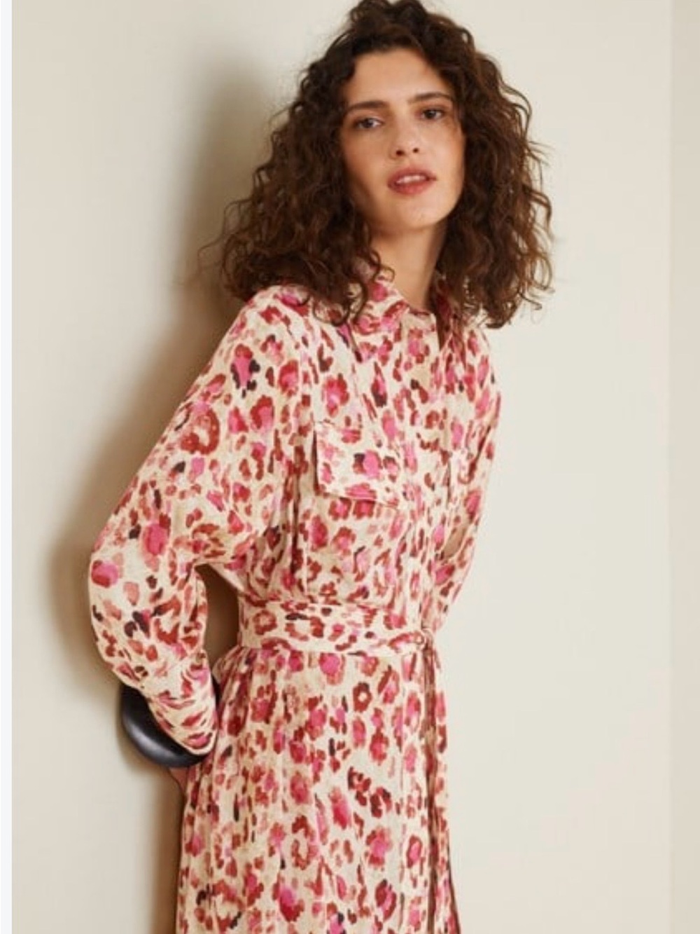 Mango Pink & Cream Leopard-Print Tunic Dress